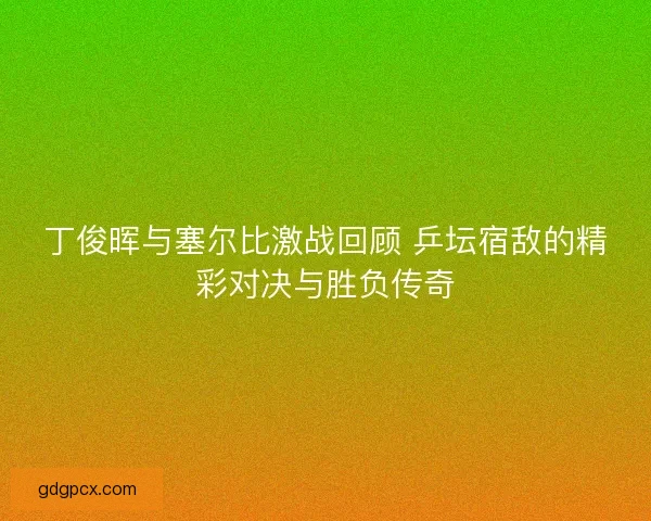 丁俊晖与塞尔比激战回顾 乒坛宿敌的精彩对决与胜负传奇