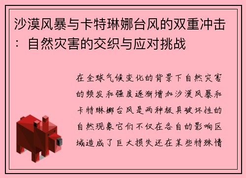 沙漠风暴与卡特琳娜台风的双重冲击：自然灾害的交织与应对挑战